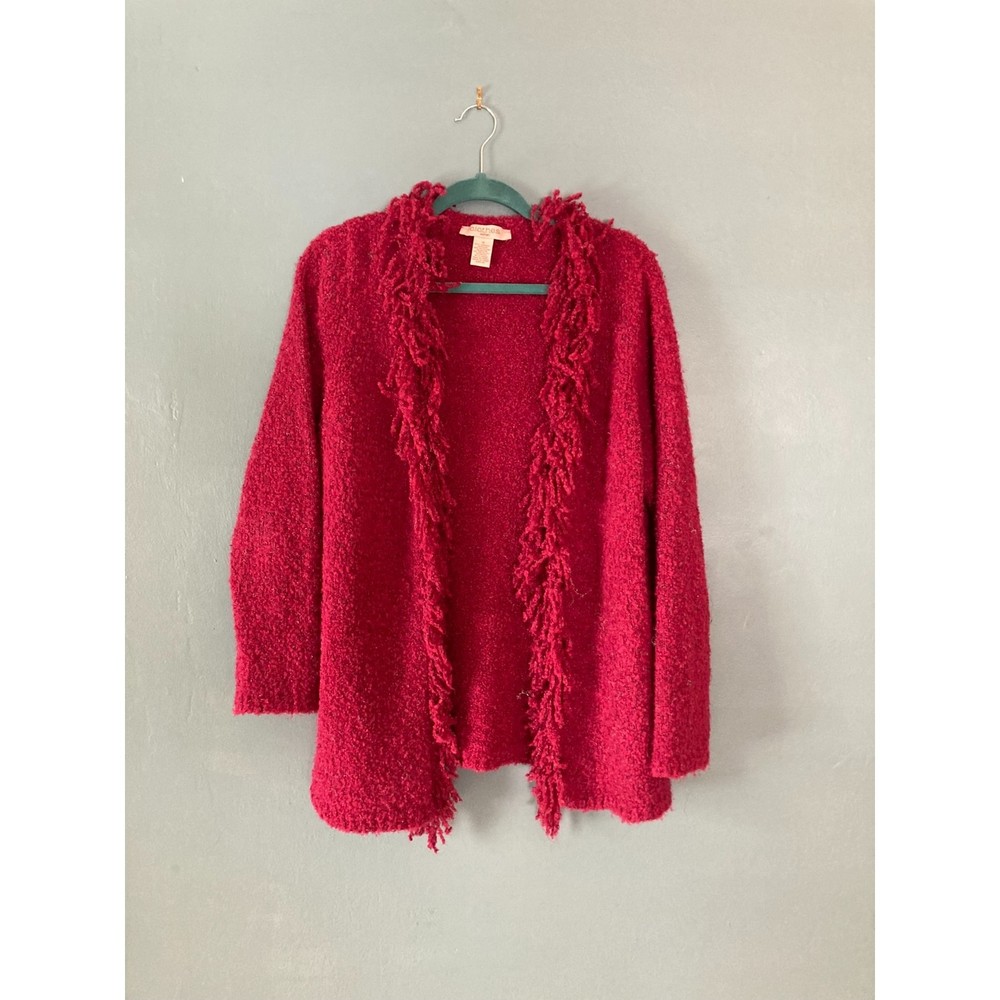 C.L.O.T.H.E.S hot pink fringe cardigan size 1x